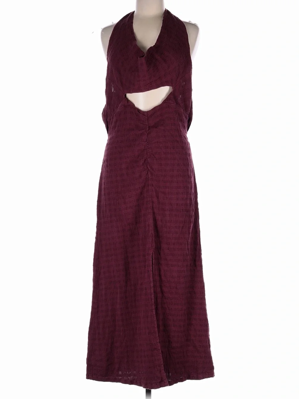 Free People Backless Cutout Maxi Dress in Wine